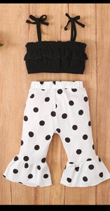 Polka dot two piece outfit