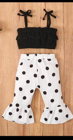 Polka dot two piece outfit