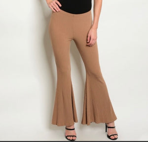 Taupe knit flair pants