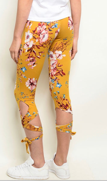 These cute floral tie up tights are so fun and so different.